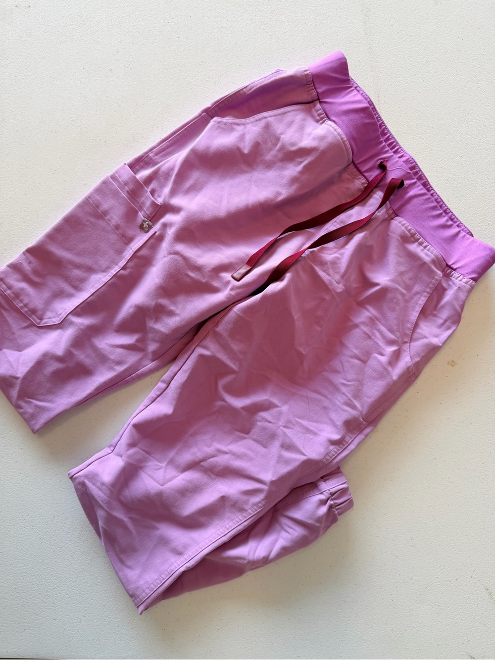 Figs XS- Lavender Pink Drawstring Bermudas